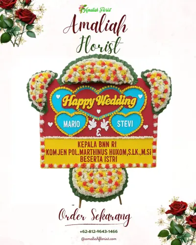 Karangan Papan Bunga Pernikahan di Tembuku